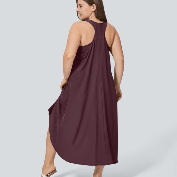 Halara Breezeful RacerPocket High Low Flowy Midi Quick Dry‎ Casual Dress Size XL - Picture 2 of 13